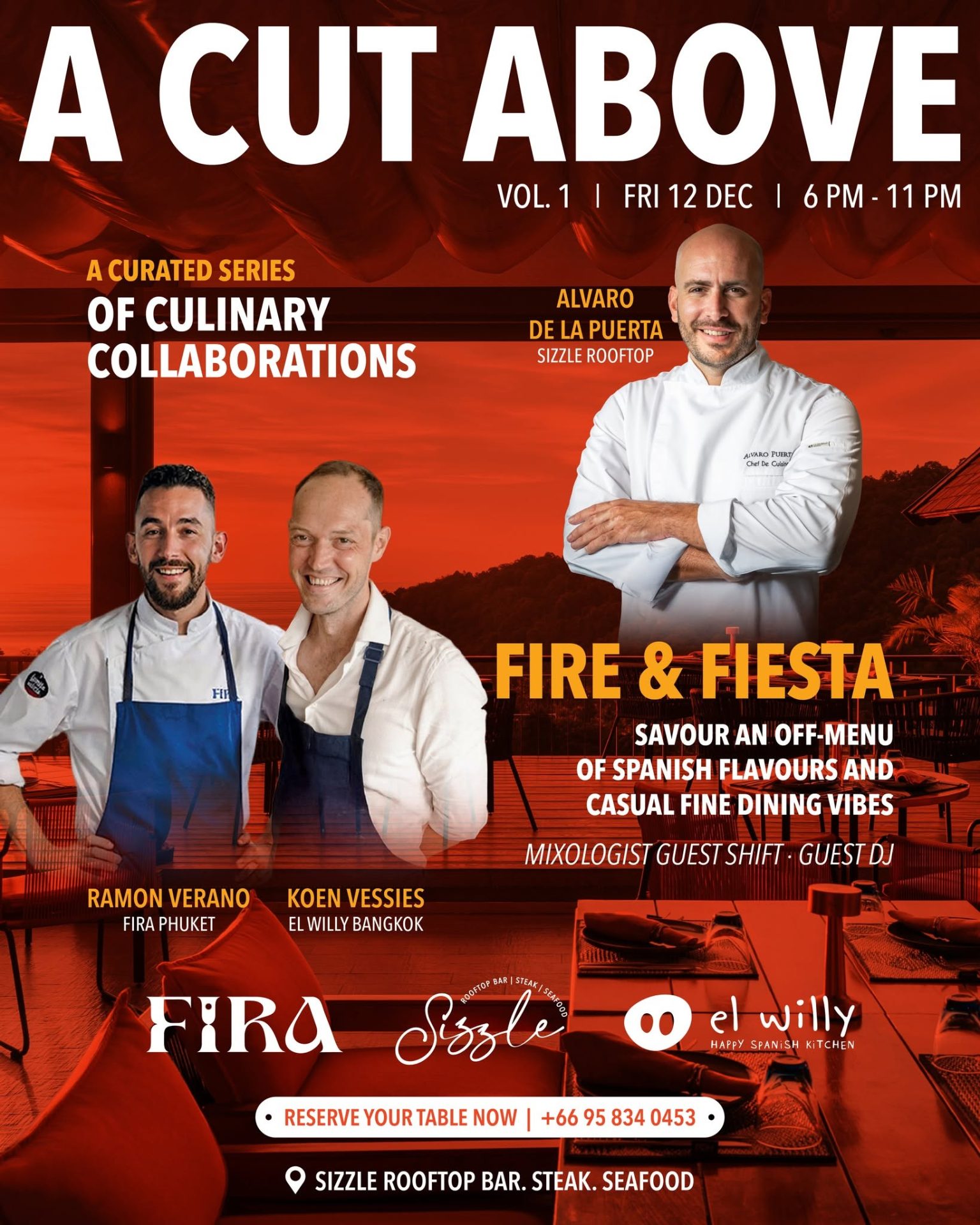 A Cut Above Vol. 1, Fire and Fiesta at Sizzle Rooftop Bar Phuket