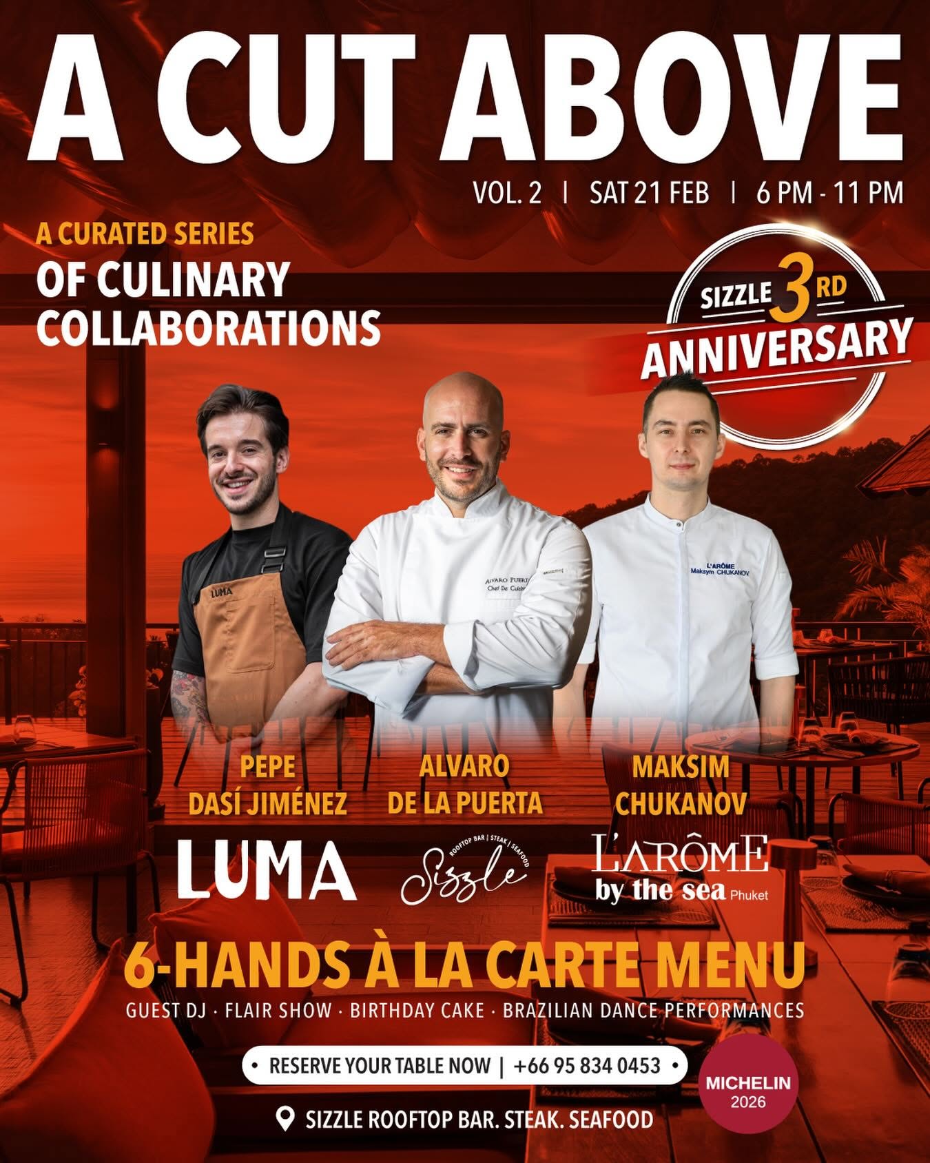 A Cut Above Vol. 2 at Sizzle Rooftop Bar Phuket