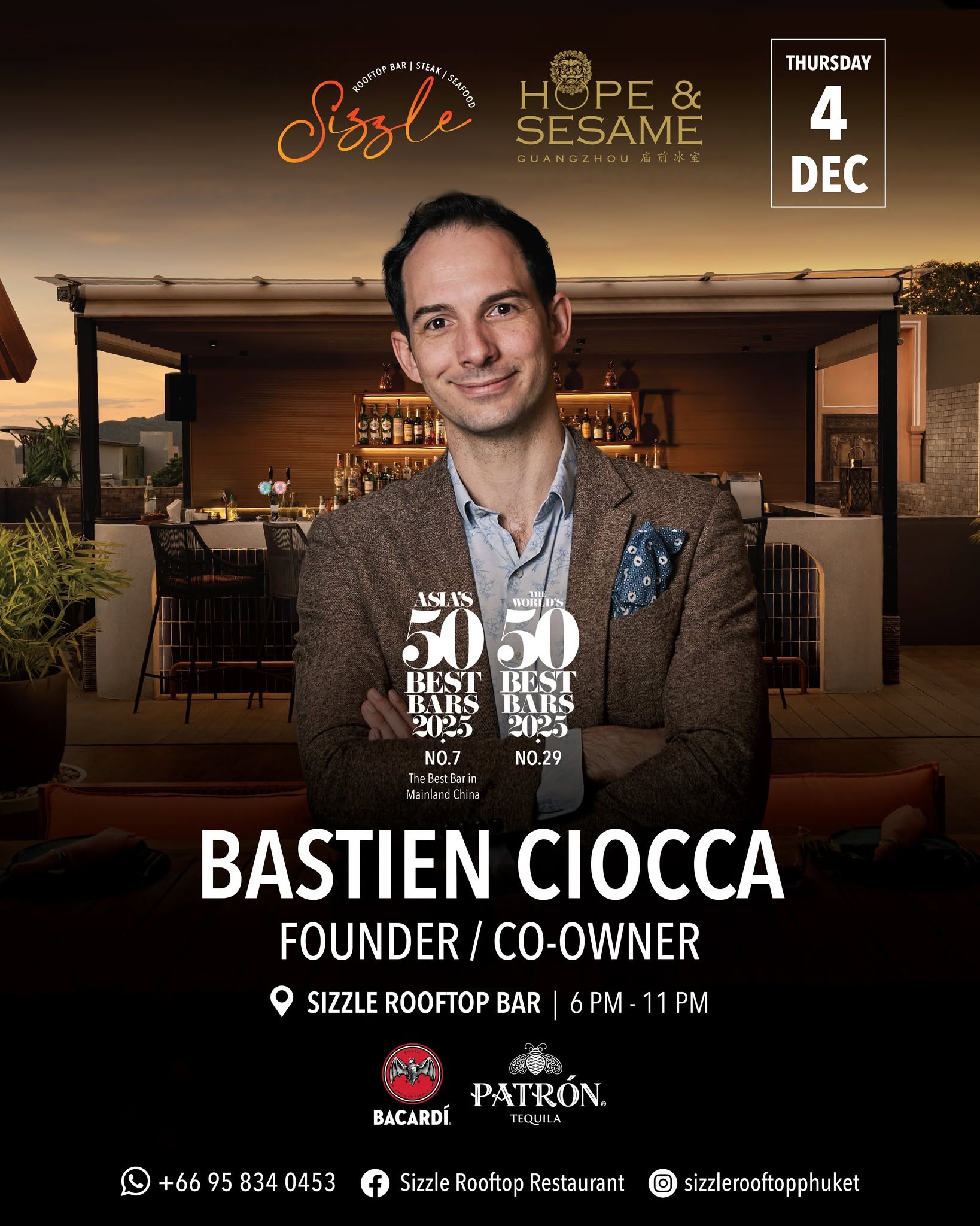 Hope and Sesame Bar Takeover at Sizzle Rooftop Bar Phuket