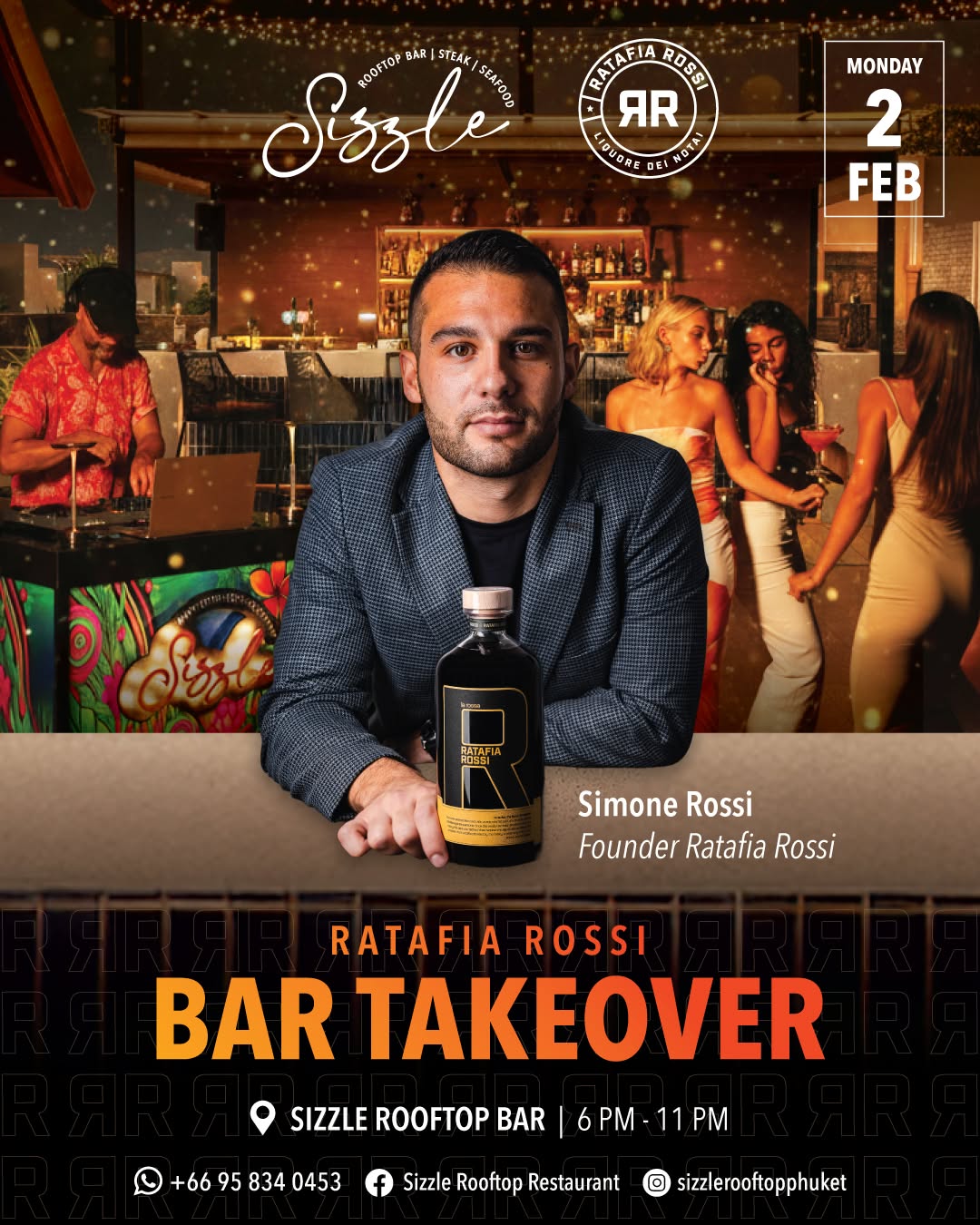 Ratafia Rossi Bar Takeover at Sizzle Rooftop Bar Phuket