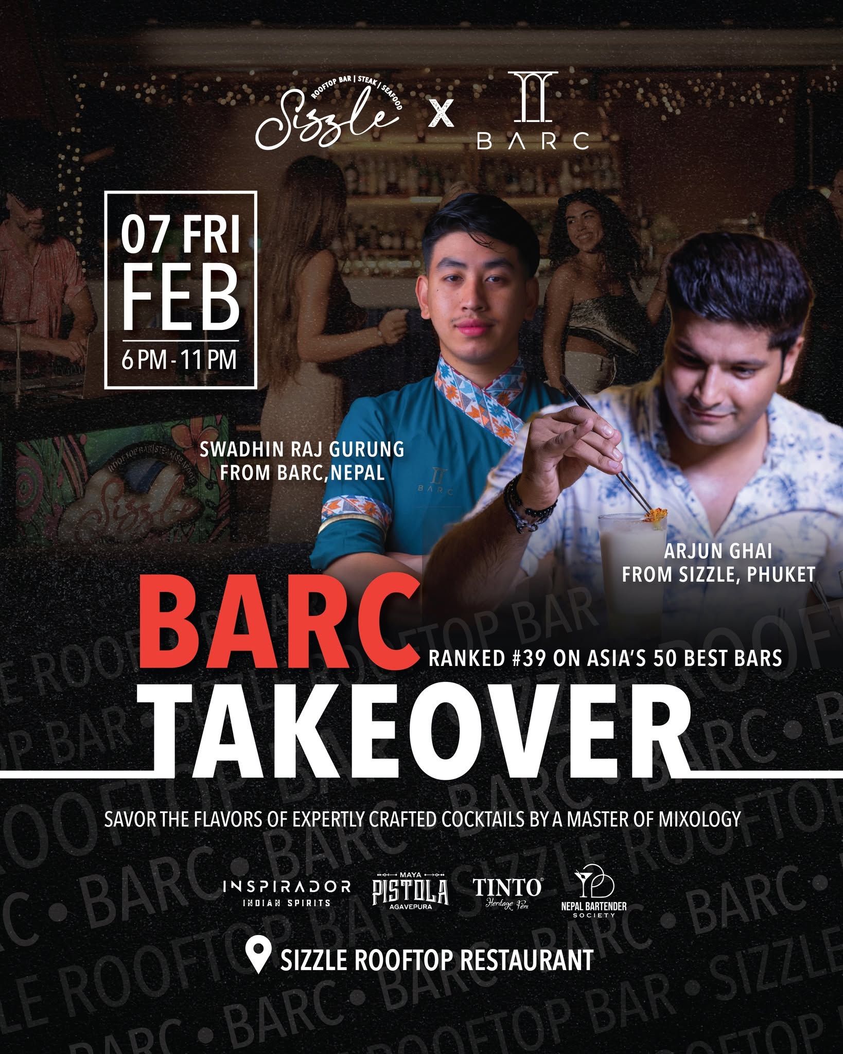 Barc Nepal Bar Takeover at Sizzle Rooftop Bar Phuket