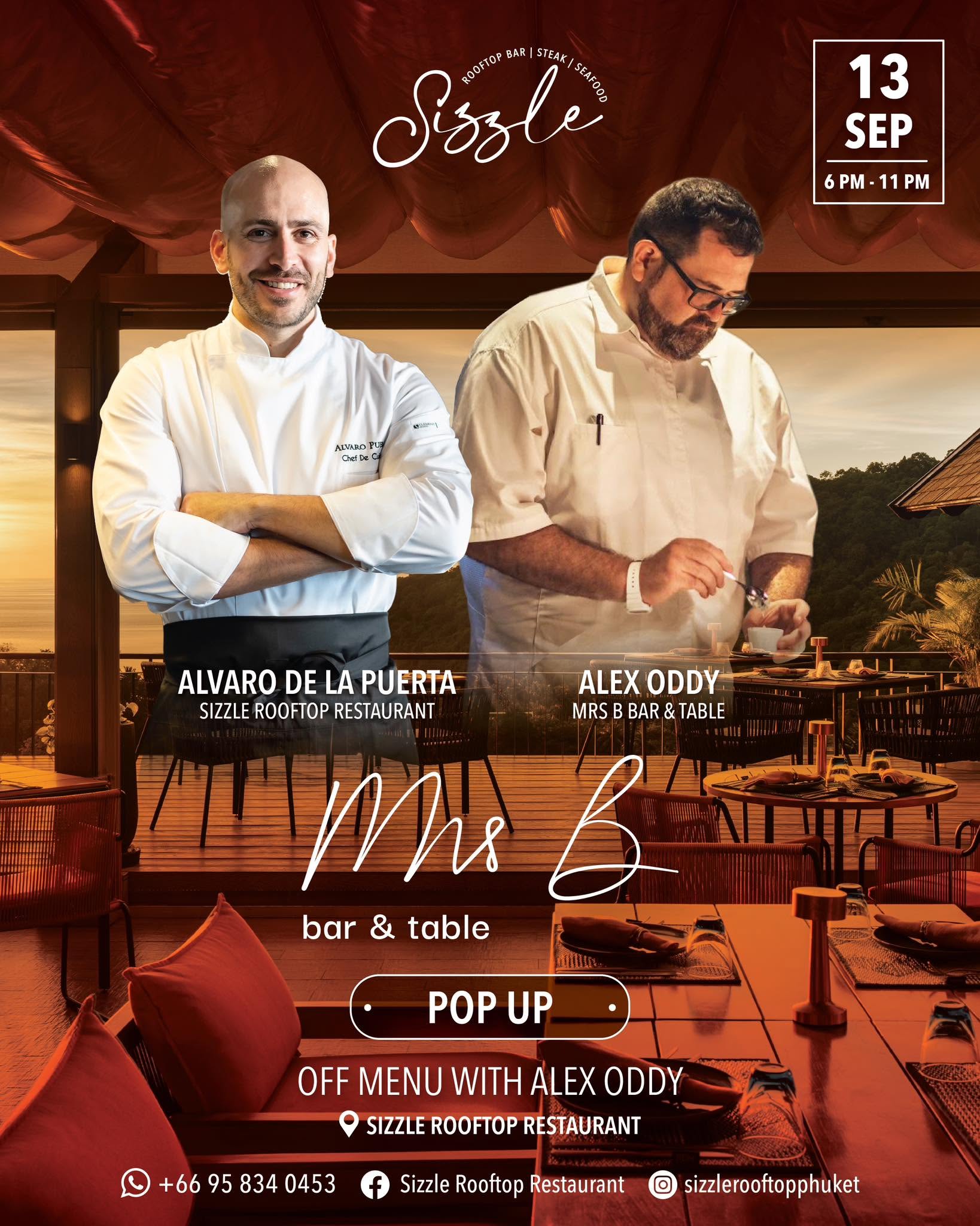 Off Menu Pop-Up with Chef Alex Oddy at Sizzle Rooftop Bar Phuket