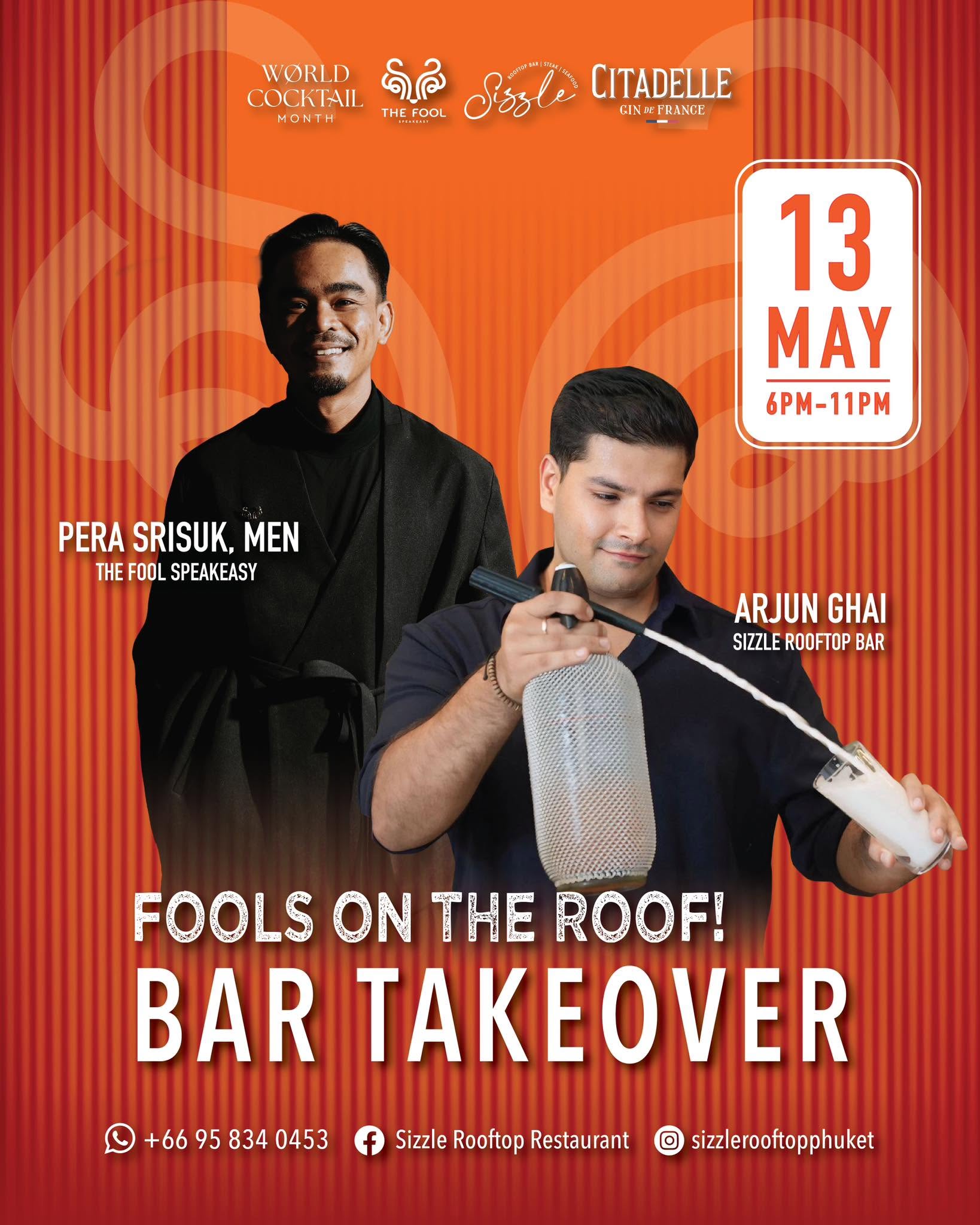 Fools on the Roof Bar Takeover at Sizzle Rooftop Bar Phuket