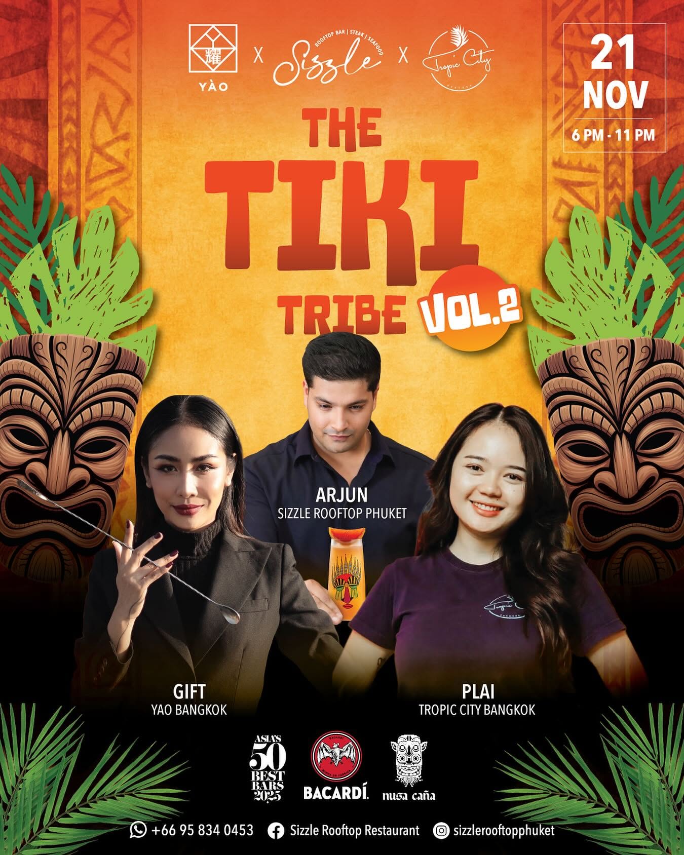 The Tiki Tribe Vol. 2 at Sizzle Rooftop Bar Phuket